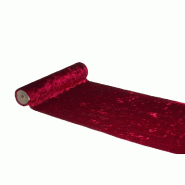 Chemin de table velours Shiny deluxe bordeaux 28cm x 3m