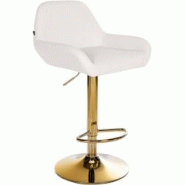 CLP Tabouret de bar Braga Gold similicuir Blanc - blanc polyester 325362 CLP Tabouret de bar Braga Gold similicuir Blanc - blanc polyester 325362