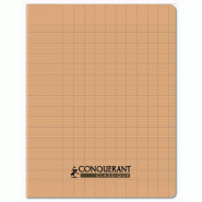 CONQUERANT Lot de 10 Cahier Classique PP piqué 17x22, 96p./48 feuilles 90g/m², Séyès, coloris abricot - 3020120225944