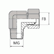 Coude 90° femelle tournant BSP x mâle gaz conique - 1/4' , 13.15 , 1/4' , 11.44