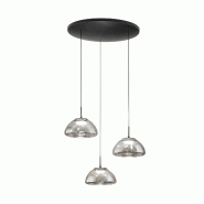 Fabas Luce Suspension Lucille Ø350 Mm, Verre Fumé, Led 21W, 2700K/3000K/4000K, Dimmable. Structure En Métal Et Verre Borosilicate Pour Un Éclairag