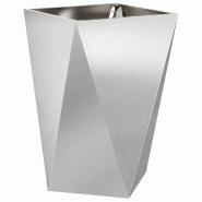 Helloshop26 - Jardinière extérieure ronde moderne 50 x 50 x 75 cm design esthétique pratique en acier inoxydable argent 02_0053042 - inox 300023772