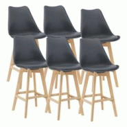 Helloshop26 - Lot de 6 tabourets de bar plastique synthétique hêtre 105 x 48 x 58 cm gris 03_0008726 - 3001948747764 Helloshop26 - Lot de 6 tabourets de bar plastique synthétique hêtre 105 x 48 x 58 cm gris 03_0008726 - 3001948747764