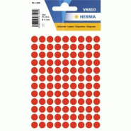 HERMA 540 pastilles adhésives coloris rouge fluo, Ø 8 mm (5 feuilles 9x16 / cdt) - 1846