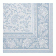 Papstar 250 serviettes `ROYAL Collection` 1/4-pli 40 cm x 40 cm bleu arctique `Ornaments` - bleu papier 4002911470237