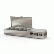Présentoir à ingrédients 1345mm 5 GN 1/3 couvercle inox Coreco