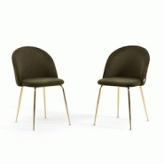 RATTATAN Lot de 2 chaises en tissu teddy d’intérieur, pieds en métal, rembourrées pour cuisine, salle à manger, restaurant – Sara Teddy – Ve RATTATAN Lot de 2 chaises en tissu teddy d’intérieur, pieds en métal, rembourrées pour cuisine, salle à manger, restaurant – Sara Teddy – Ve