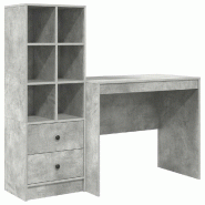 VidaXL Bureau avec tiroir 2 pcs Gris béton Modèle Titan Panorama Sud - 3337364