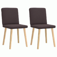 VidaXL Chaises à manger lot de 2 marron foncé tissu Modèle Hordelis - 4101201