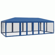 VidaXL Tente de fête avec 12 parois latérales en maille bleu 8x4m PEHD Modèle AbriHorizonX 388 - bleu 4010072