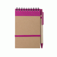 10x Bloc-notes et stylo en carton fuchsia - 8412536823022
