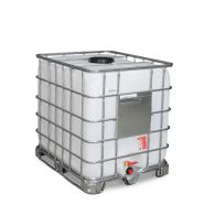 266160w - cuve ibc, patin en acier, 1000 litres, ouverture dn 225, sortie dn 50