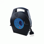 Alcapower Enrouleur Câble 8M 1 Prise Schuko 2 Voies 2 Prises Italiennes 10/16A Fiche 16A Puissance Max 2200W Crête Rallonge Électrique Seo - noir 6