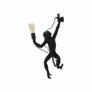 Applique murale en polyrésine Monkey 32 x 32 x 64 cm noir Mauro Ferretti - noir 8024609382765