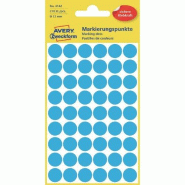 Avery Zweckform Etui de 270 pastilles adhésives, diamètre 12 mm, coloris bleu (5 feuilles / cdt) - bleu 3142