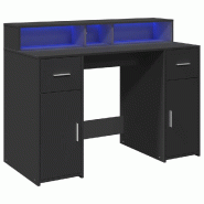 Bureau avec lumières LED noir 120x55x91 cm bois d'ingénierie Modèle Atlas Office Pro Advance - 8721158402479
