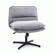 Chaise pivotante Schneidersitz / Fauteuil lounge Criss Cross 20 Tissu gris foncé hjh LIVING - gris polyester 670693
