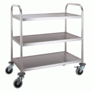 Chariots de service en inox 800 x 600 mm - 3 niveaux - 3667470001417