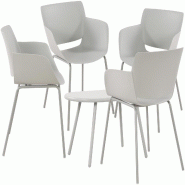 CLP Groupe de sièges Velvena Gris clair/4 chaises - gris plastique 326134