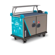 Chariot  de distribution de repas en multi-portions  avec motorisation optionnelle et écran tactile - MULTISERV_0