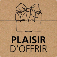 Etiquette cadeau adhésive Plaisir d'Offrir cadeau kraft 35x35mm - par 500