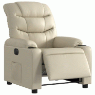 Fauteuil inclinable électrique Crème Similicuir Modèle Xervalia - 8721012218154