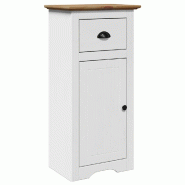 Helloshop26 - Armoire de salle de bain avec rangement 44 x 30 x 90 cm style rustique en bois blanc 02_0057678 - 3000240168871
