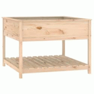 Helloshop26 - Jardinière bac lit surélevé plantes fleurs terrasse jardin avec étagère 111,5 x 111,5 x 81 cm bois massif de pin 02_0038380 - 30002 Helloshop26 - Jardinière bac lit surélevé plantes fleurs terrasse jardin avec étagère 111,5 x 111,5 x 81 cm bois massif de pin 02_0038380 - 30002