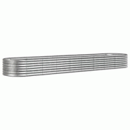 Helloshop26 - Jardinière bac lit surélevé plantes fleurs terrasse jardin de jardin acier enduit de poudre argenté Argent 02_0039700 - 3000218542917 Helloshop26 - Jardinière bac lit surélevé plantes fleurs terrasse jardin de jardin acier enduit de poudre argenté Argent 02_0039700 - 3000218542917