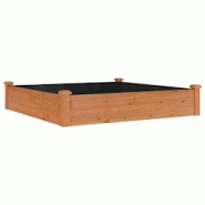 Helloshop26 - Jardinière bac lit surélevé plantes fleurs terrasse jardin de jardin doublure 120 x 120 x 25 cm bois massif sapin 02_0039832 - 300021 Helloshop26 - Jardinière bac lit surélevé plantes fleurs terrasse jardin de jardin doublure 120 x 120 x 25 cm bois massif sapin 02_0039832 - 300021