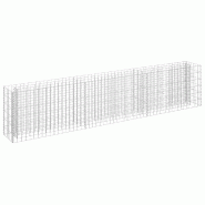Helloshop26 - Jardinière lit surélevé plantes fleurs jardin à gabion acier galvanisé 270 x 30 x 60 cm 02_0001288 - 3000076581530