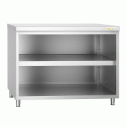 Meuble bas inox ouvert 1500x800 mm PREMIUM - GOLDINOX - gris inox 3701770811915