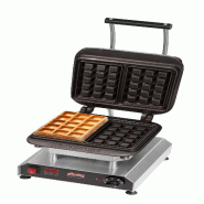 Neumärker® Gaufrier Thermocook® incl. Plaques interchangeables Gaufre de Bruxelles (fonte) - gris inox 12-40801-15
