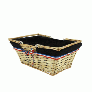 Panier osier rectangulaire doublure noire 38x28 -