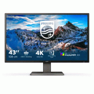Philips P Line 439P1/00 LED display 108 cm (42.5") 3840 x 2160 pixels 4K Ultra HD LCD Noir