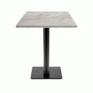 RestooTab - Table Milan T 60x60cm décor marbre perla - blanc fonte TB-MIT-6060M-MB.PERL