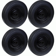 Roue 350mm 14" pneu en caoutchouc centre en acier pressé 31.8mm résistant 1600kg, jeu de 4 Roue 350mm 14" pneu en caoutchouc centre en acier pressé 31.8mm résistant 1600kg, jeu de 4