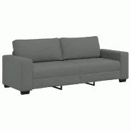 VidaXL Canapé à 3 places gris foncé 220x77x82 cm tissu Modèle AbriProxima 141 - 4105177