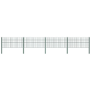 Vidaxl panneau de clôture avec poteaux fer 6,8 x 0,8 m vert 278607