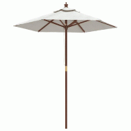 VidaXL Parasol de jardin avec mât en bois sable 196x231 cm Modèle Calypso Marine - 363159