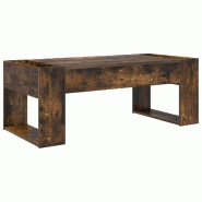 VidaXL Table basse Chêne fumé 110 x 50 x 41 cm Bois d'ingénierie Modèle Atlas Loft - 8000160
