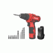 Visseuse sans fil 12V Batterie Lithium 1.5Ah LED + Coffret 6 embouts de vissage + 6 forets + Adaptateur VITO - rouge 5604612686154 Visseuse sans fil 12V Batterie Lithium 1.5Ah LED + Coffret 6 embouts de vissage + 6 forets + Adaptateur VITO - rouge 5604612686154