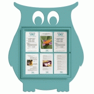 Vitrine d'affichage 6 a4 en forme de hibou