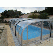 Abri piscine semi-haut télescopique manuel en polycarbonate et aluminium - modèle Prestige 1,79m_1
