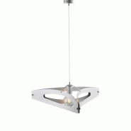 BeLight Suspension Onyx fer blanc, finition chrome poli, déco argent antique, câble réglable, 1 lumière, look lumineux - argenté 8057724582192