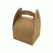 Boîte kraft à poignée 110x100x60mm par 50 pièces JORIDEAL - marron en carton 3519400671163