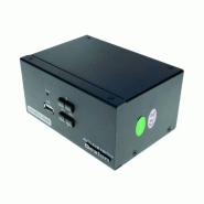 Dexlan kvm 2 ports double écran hdmi 4k / usb 2.0 + câbles 61092