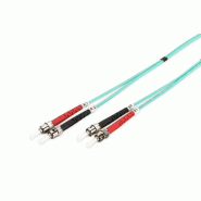 DIGITUS Câble de brassage multimode OM 3 à fibre optique, ST / ST, 2 x ST - 2 x ST, 2 m, aqua - 4016032248286