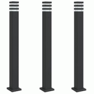 Helloshop26 - Lampadaires d'extérieur avec sortie 3 pcs 110 cm aluminium noir 02_0042569 - 3000218193232 Helloshop26 - Lampadaires d'extérieur avec sortie 3 pcs 110 cm aluminium noir 02_0042569 - 3000218193232