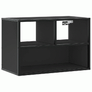 Helloshop26 - Meuble TV mural design industriel noir 60 x 31 x 39,5 cm avec grand espace de rangement en bois noir 02_0049620 - noir métal 3000235931